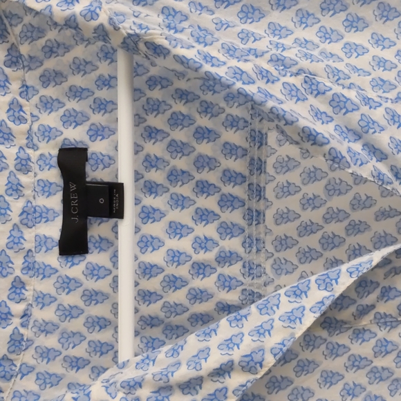 J. Crew Popover Tunic Blue and White Print - Picture 3 of 5